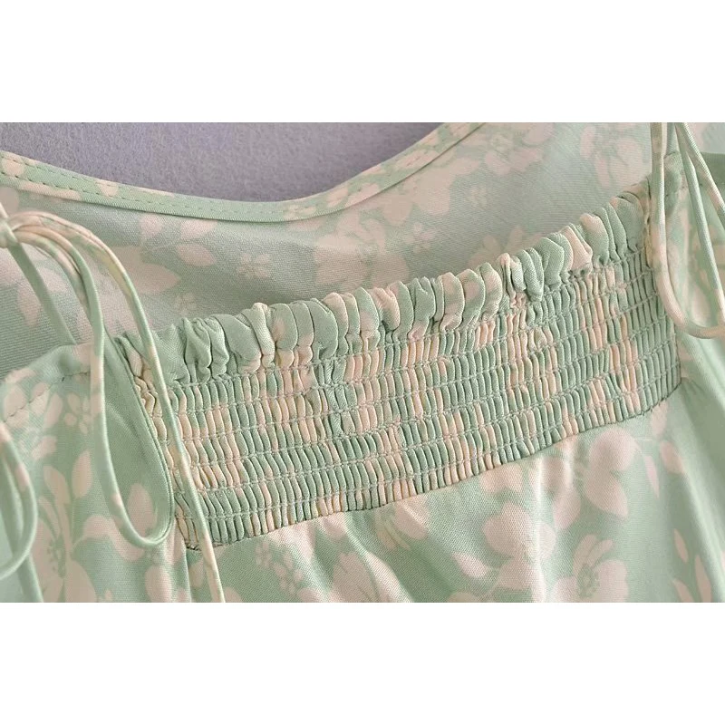 

DUOPERI 2021 New Dresses Women Floral Printed V-Neck Sling Maxi Dresses Chic Lady Fashion Casual Straps Women Sundress