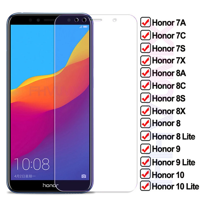 Закаленное стекло 9H с защитой от трещин для Huawei honor 8 9 10 Lite 7X 8X полноэкранная