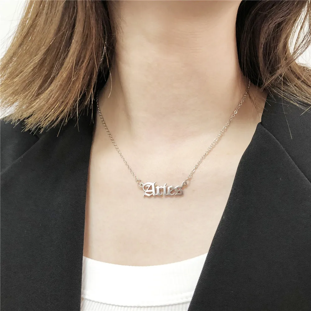 

Temperament Wild Necklace Personality Stainless Steel Twelve Constellations Fashion Simple Clavicle NecklaceZZ10