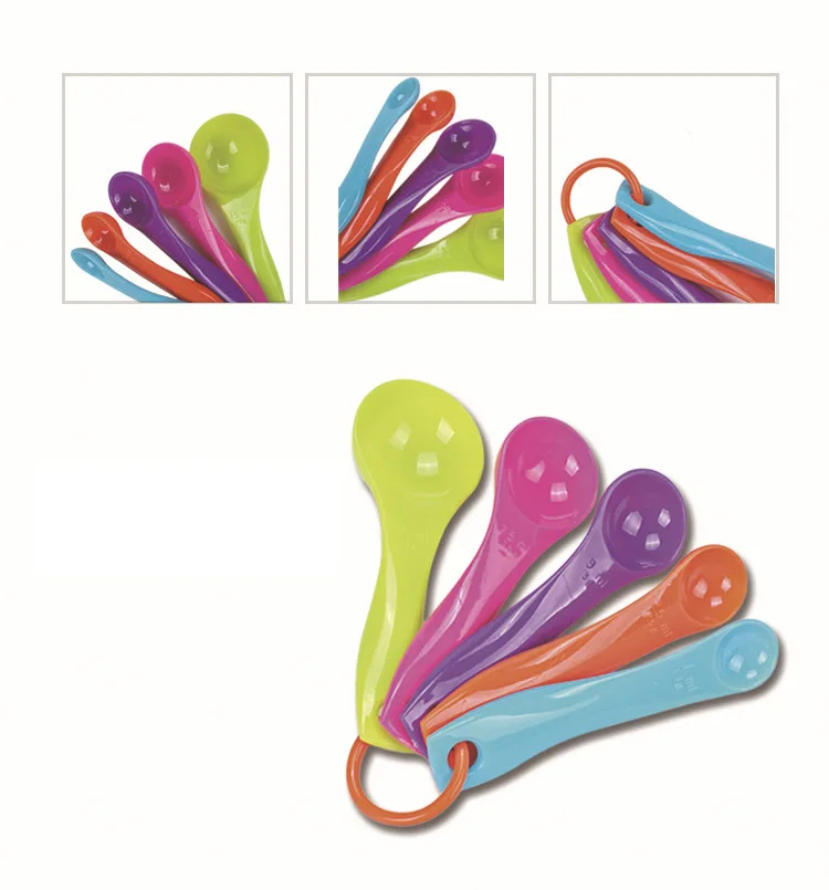 5 шт./компл. набор мерных ложек и Пластик чайная ложка (1/2 5/5/7 5/15 мл) мерная супер