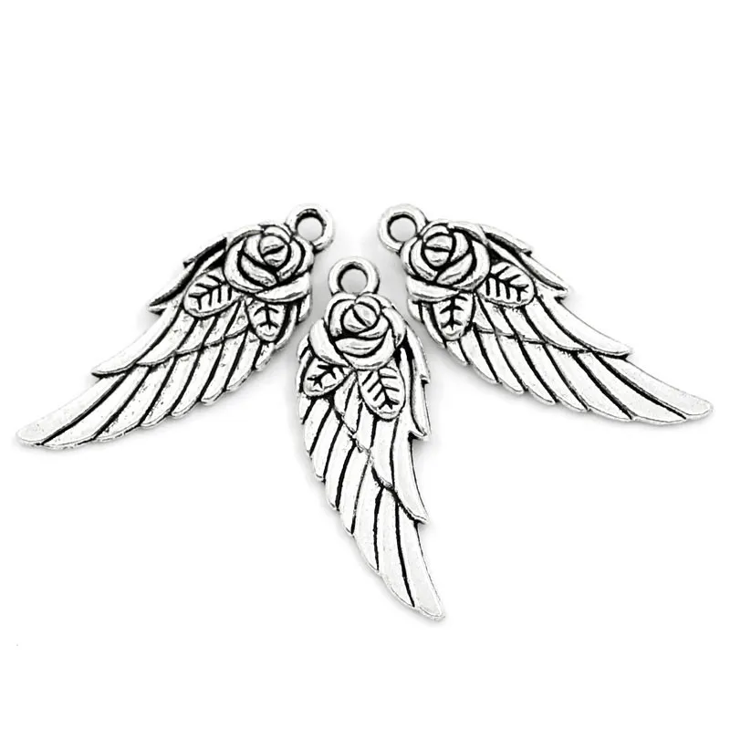 Оцинкованные подвески из металлического сплава с цветком серебристого цвета 3 1