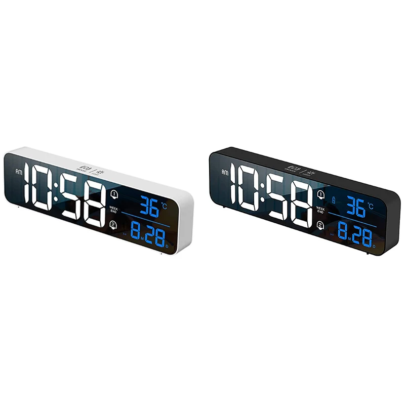 

Savlot Portable Digital Alarm Clock with 40 Classic Music, Sound Control Display, Mirror Design, Bedside Promotion