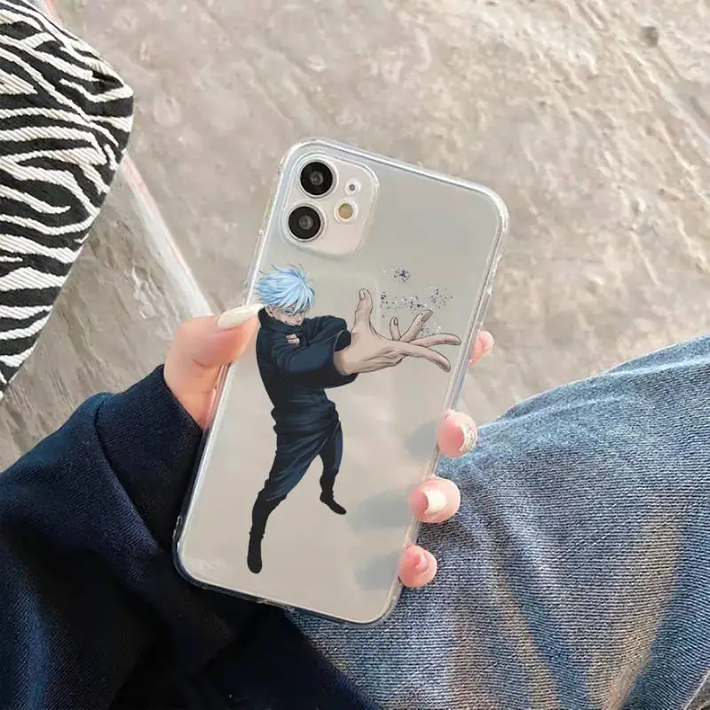 

Jujutsu Kaisen Anime Gojo Satoru Phone Case Transparent for iPhone 11 12 mini pro XS MAX 8 7 6 6S Plus X 5S SE 2020 XR