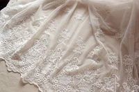 beautiful rose floral fabric off white mesh embroidered lace curtain fabric wedding fabric by the yard