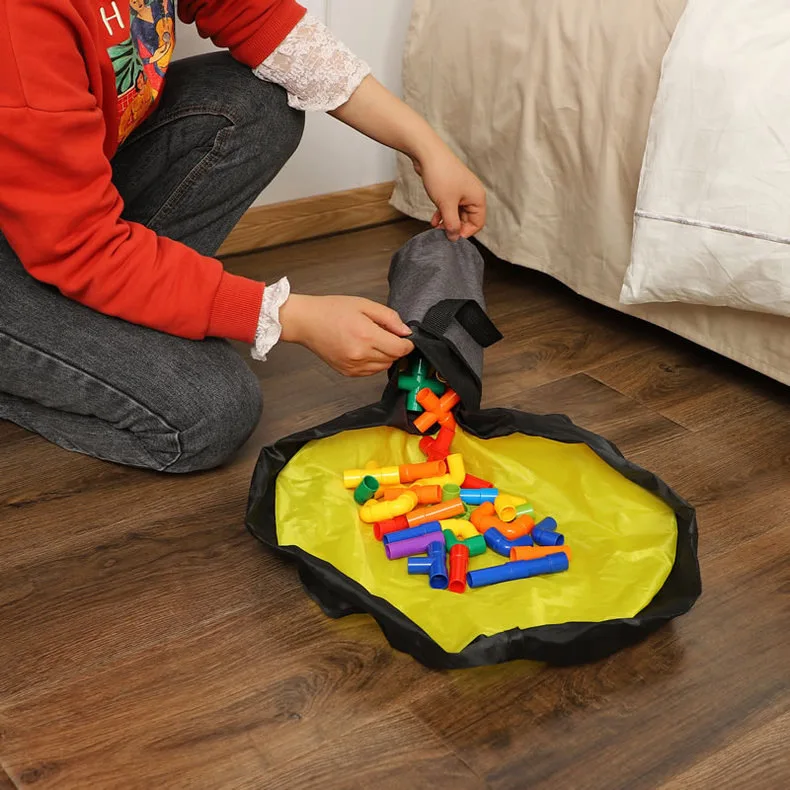 

Mini Toy Storage Basket Play Mat Toy Quick Storage Bag Collapsible Durable Basket for Kids Room Available in Multiple Patterns