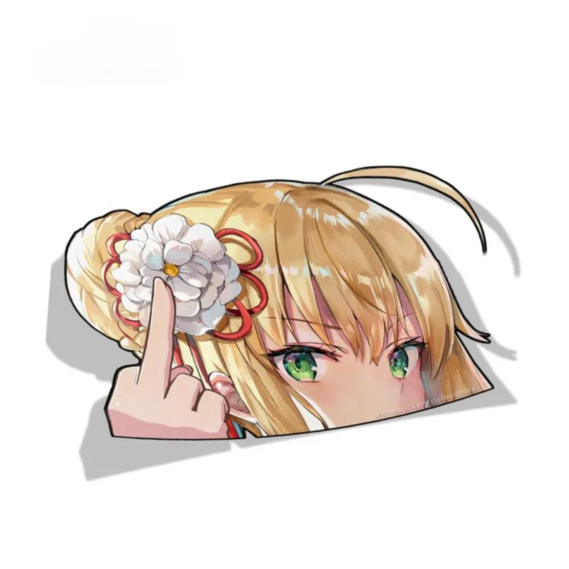 

BIG HEAD Fate Stay Night Saber Anime Car Stickers Waifu Cute Girl Decals Motorcycle Accessories KK13*9cm