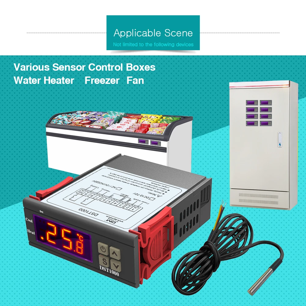 DST1000 STC-1000 12 В 24 в 110 В 220 В светодиодный цифровой регулятор температуры инкубатор терморегулятор Термостат с нагревателем охладитель