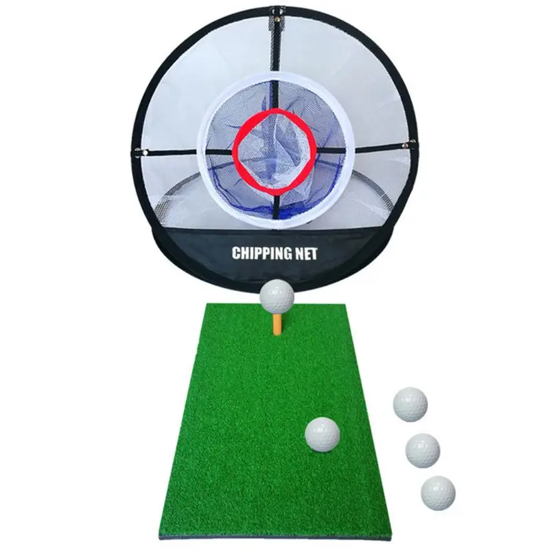 Fiyat Taşınabilir Golf Eğitim Pitching Yonga Kafesi Net Top Isabet Seti Uygulama Hasır Paspaslar Kapalı Açık çanta Kolay Anında