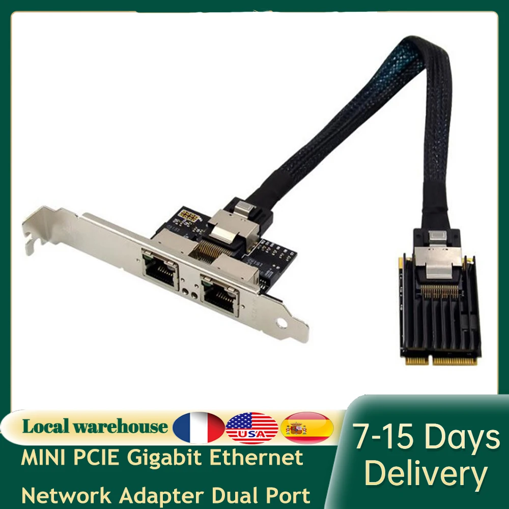 

MINI PCIE Gigabit Ethernet сетевой адаптер с двумя портами 1000M промышленная Сеть Электрический порт сетевая карта I350AM2