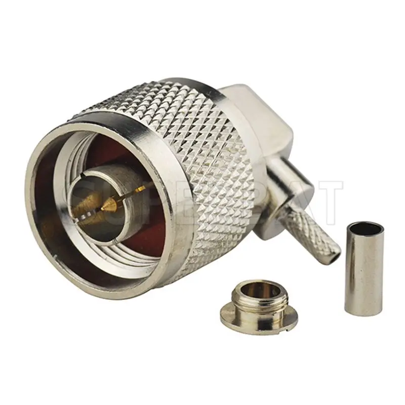 Superbat N Male Right Angle Crimp Nickelplated RF Coaxial Connector for Cable RG316,RG174,RG188