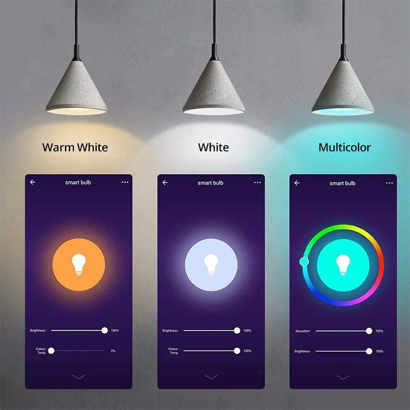 

EeeToo LED Smart Lamp Wifi Light Bulb 15W Dimmable E27 B22 E14 Wireless Smart Bulb Work With Google Home Alexa LED Night Light