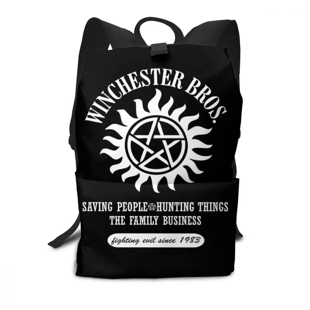

Supernatural Backpack Supernatural Backpacks Student Multi Pocket Bag High quality Men - Women Print Bags