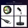 Лампа для проекции заката Suntech, USB Радужная лампа для заката, изменение цвета, управление через приложение, вращение на 180 градусов, лампа для проекции заката