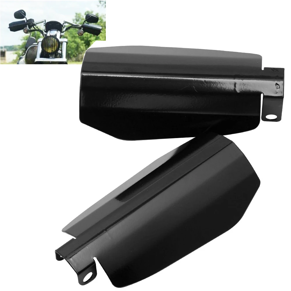 

Motorcycle Stainless Steel Glossy Black Shade Hand Guard 2PCS Handguards For Harley Sportster XL Dyna Baggers Falling Protection
