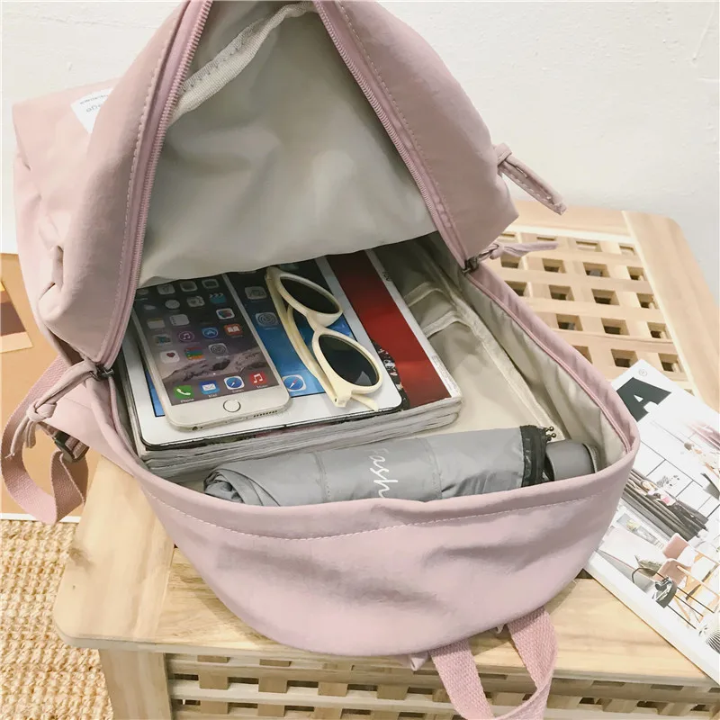 

Classic waterproof nylon women backpack Large capacity multiple zip pocket Backpacks Travel bag Teenage Girls Schoolbag