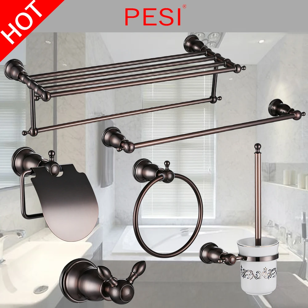 Античный бронзовый набор аксессуаров для ванной комнаты держатель полотенец