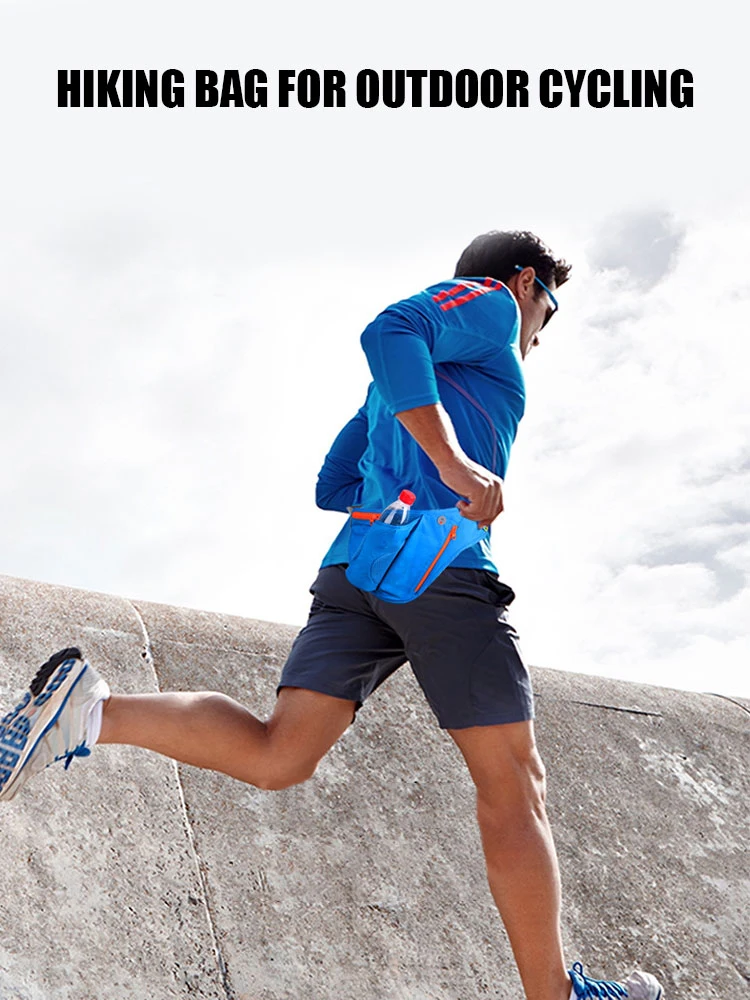 

Outdoor Running Waist Bag Men Women Waterproof Belt Bag Exercise Sport Phone Water Pouch Pack for Cycling Travel Blue