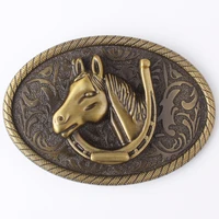 simple horse head belt buckle horse series super large alloy smooth buckle belt parts self assembly