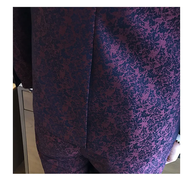 

Wedding Suit for Men 2021 Tuxedo Paisley Jacquard Suit Luxury Wine Red Costume Mens Suits With Pants Vintage Mens Suit British