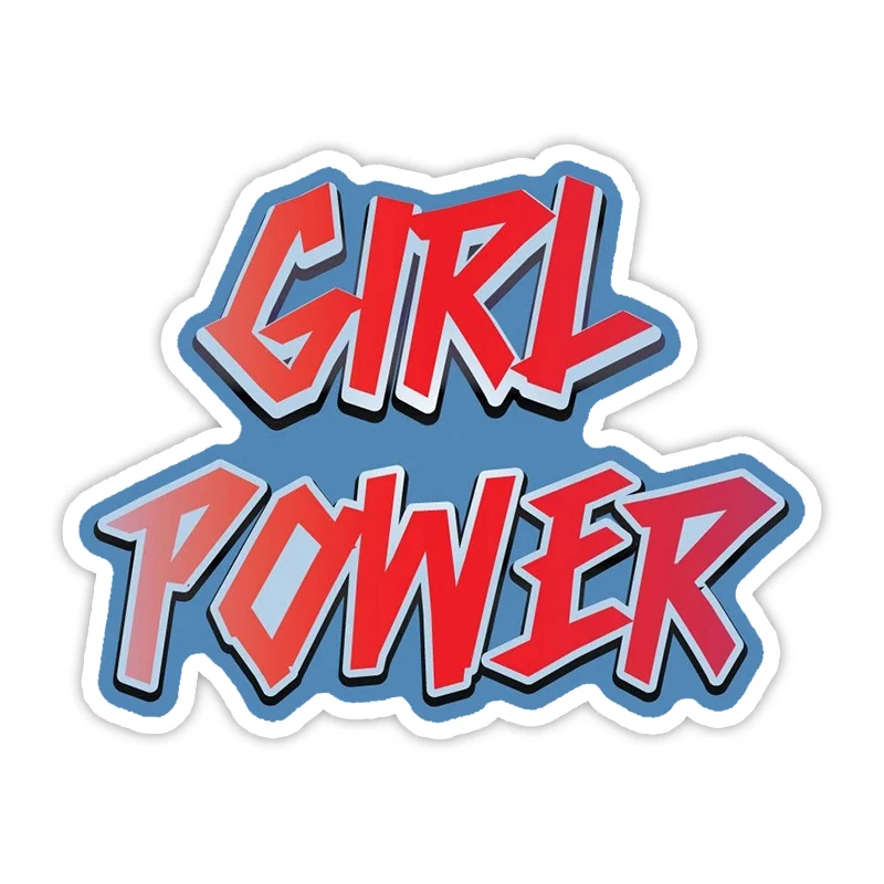 

S40958#Various Sizes PVC Self-adhesive Decal Girl Power Car Sticker Waterproof Auto Decors on Bumper Rear Window