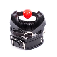 sex toys slave spong leather adjustable collar with silicone open mouth ball gag for men women couples bdsm bondages flirt gay