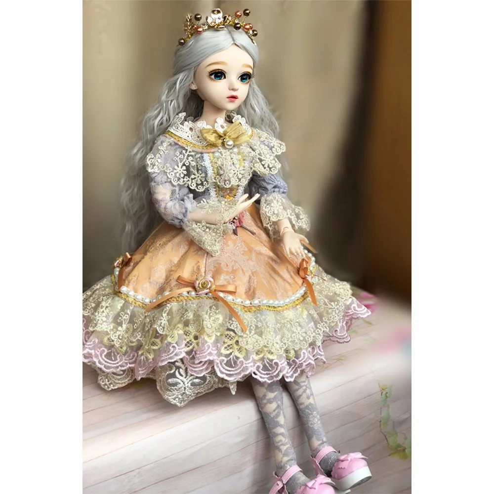 60 см BJD девушка куклы с платьем парики обувь макияж большие глаза ручной работы красивые игрушки 1/3 силиконовая кукла шарнир Кукла реборн девушки