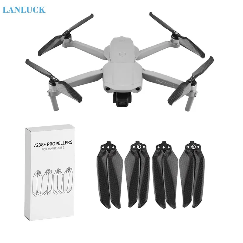 7238F Carbon Fiber Propellers for DJI Mavic Air 2/AIR 2S Props Blade Replacement Durable Props Fixed Set Accessories dji dajiang e7000 m12 12100 electric power control kit r3390 nylon carbon fiber folded blade