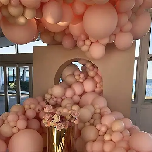 Decoraci&oacute;n Para fiesta de cumplea&ntilde;os, Kit de arco de guirnalda de globos rosa Macaron, globos de l&aacute;tex de oro rosa, boda, Baby Shower, Feliz A&ntilde;o Nuevo 2022-5