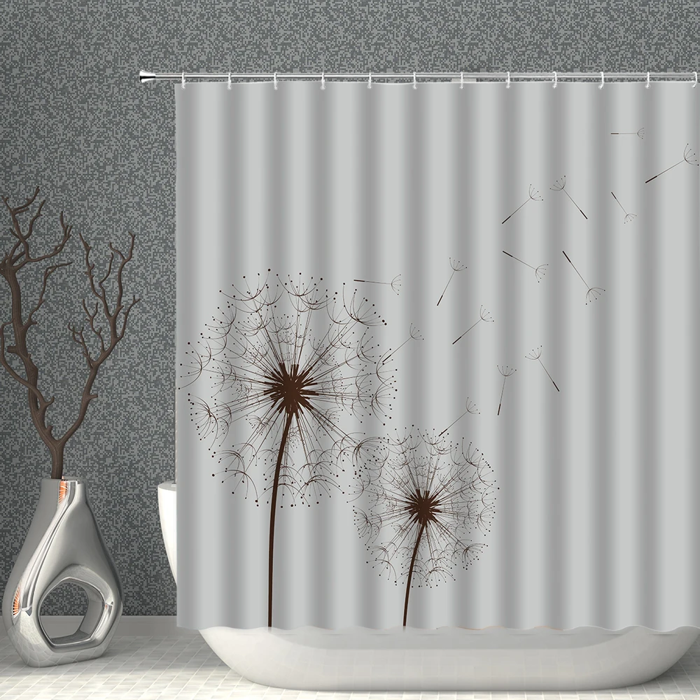 

Прозрачная занавеска для душа с цветами, красная цветная ручная роспись, узор, домашнее украшение, водонепроницаемый полиэстер с крючком