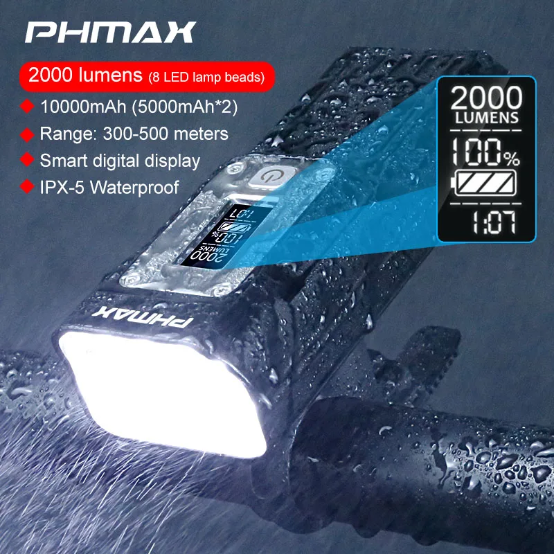 Велосипесветильник PHMAX, передсветильник для велосипеда свет велосипеда, задний фонарь для велосипеда - изображение
