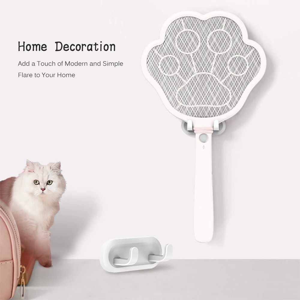 

Electric Fly Swatter 2 in 1 Rechargeable Mosquito Racket Insect Bug Zapper Fly Killer Cat-paw 3 Layer Electric Gri d 3800 Volts