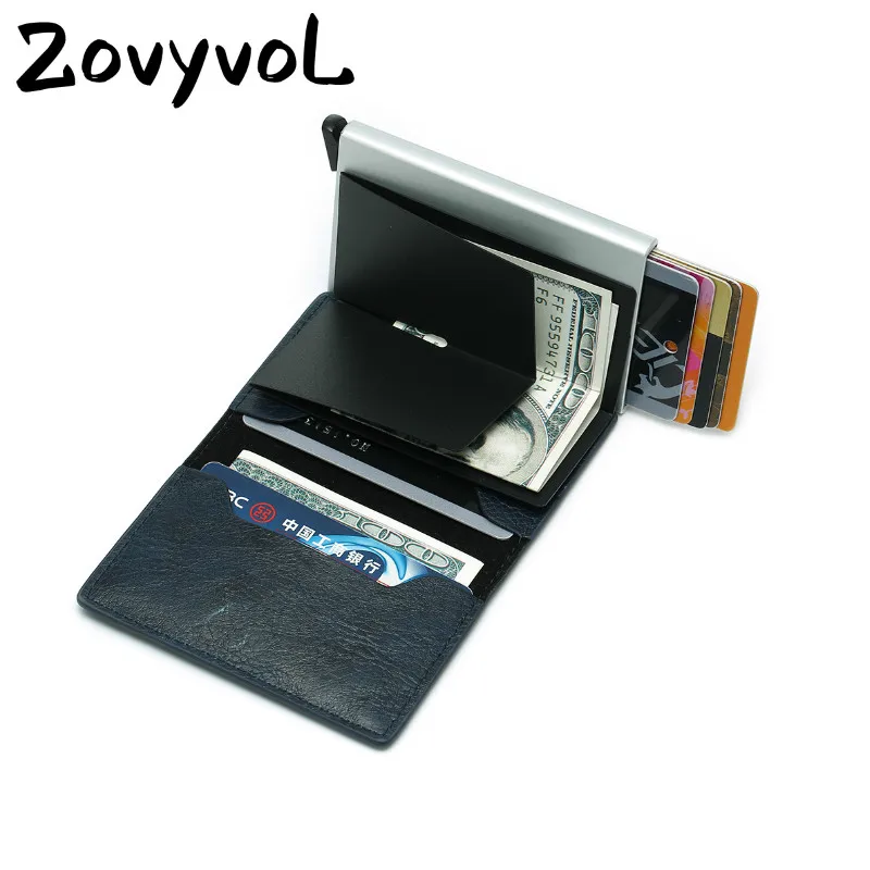 Мужской кожаный бумажник для кредитных карт ZOVYVOL с защитой от радиочастотной