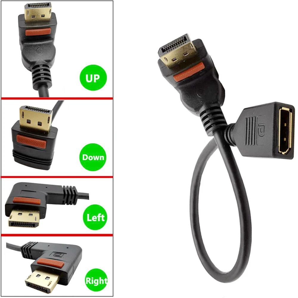 30 см 90 градусов вверх и вниз левая правая угловая витрина Порты разъёмы DP дисплей