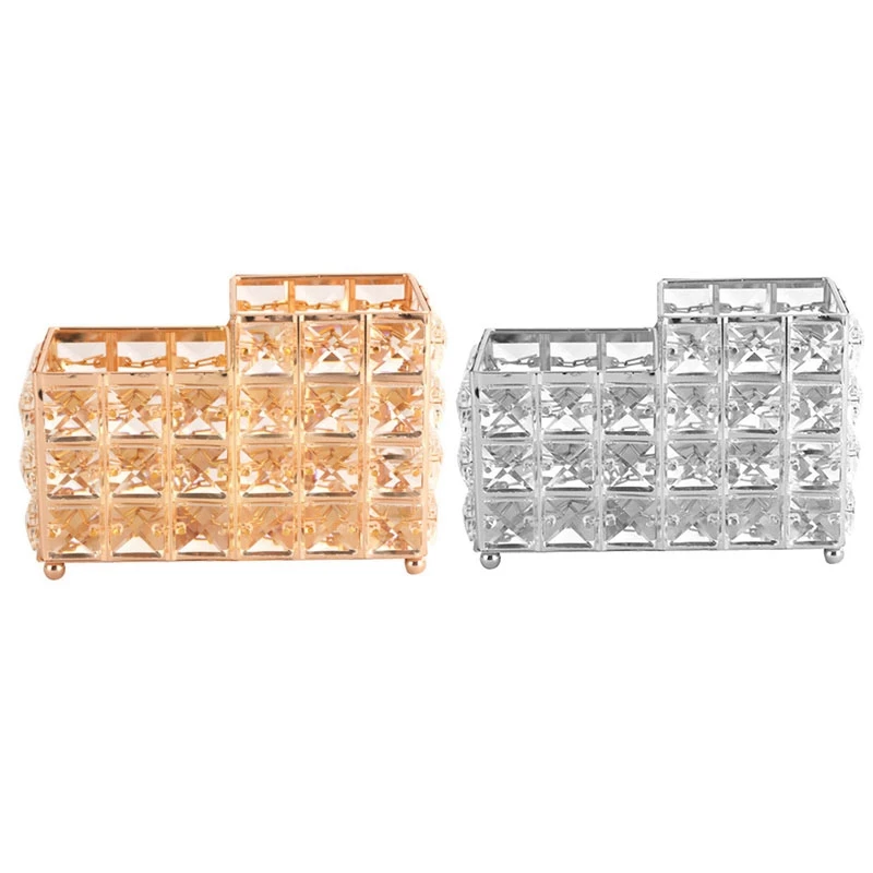

1PC Nordic Crystal Makeup Brush Holder Desktop Eyebrow Pencil Storage Bucket Jewelry Cosmetic Organizer