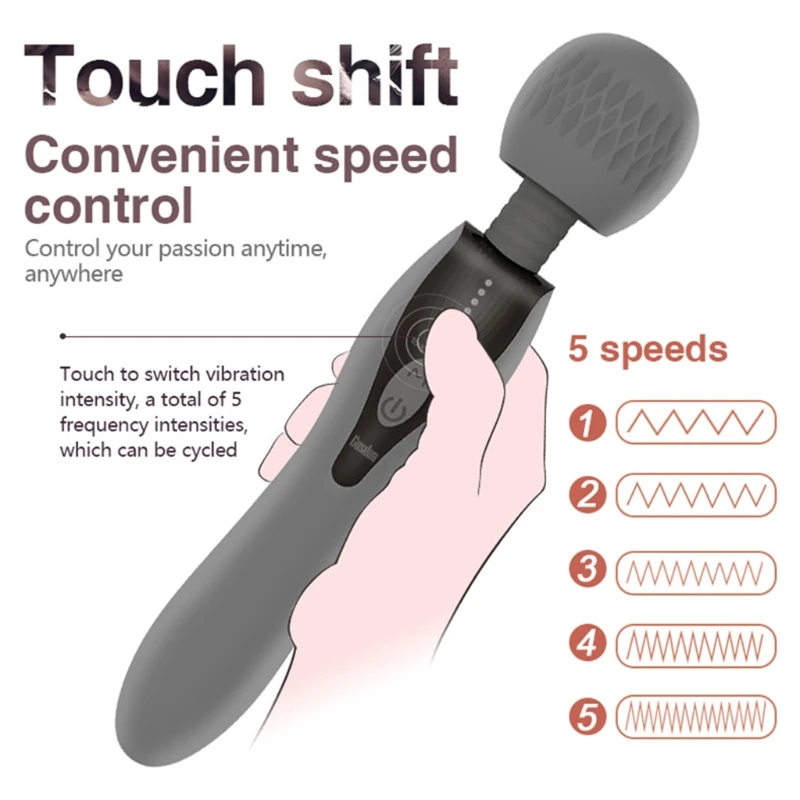 Вибратор с 5 режимами вибрации скоростей Стимулятор точки G клитора двойной
