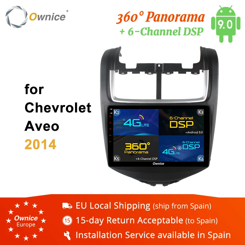 Ownice K3 K5 K6 Android 9 0 Восьмиядерный автомобильный Радио плеер gps navi для Chevrolet AVEO 2011 2014 2