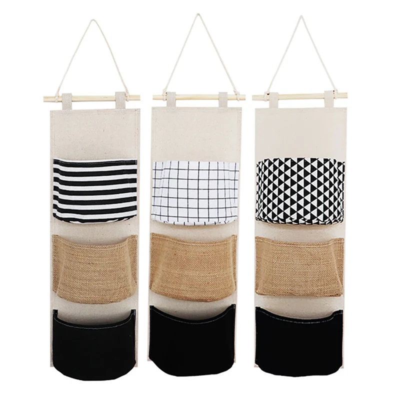 Настенные Висячие Сумки для хранения льняная ткань висячий карманный органайзер