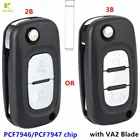 Запасной дистанционный ключ KEYECU с откидной крышкой 2B3B 433 МГц PCF7946PCF7947 для Renault Clio Scenic Kangoo Megane Master 44-2004
