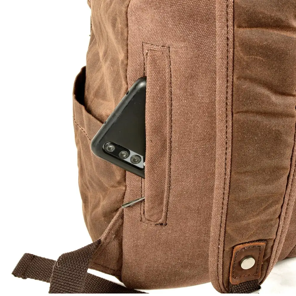 M326 новый роскошный винтажный холщовый рюкзак для мужчин масляный воск Холщовый