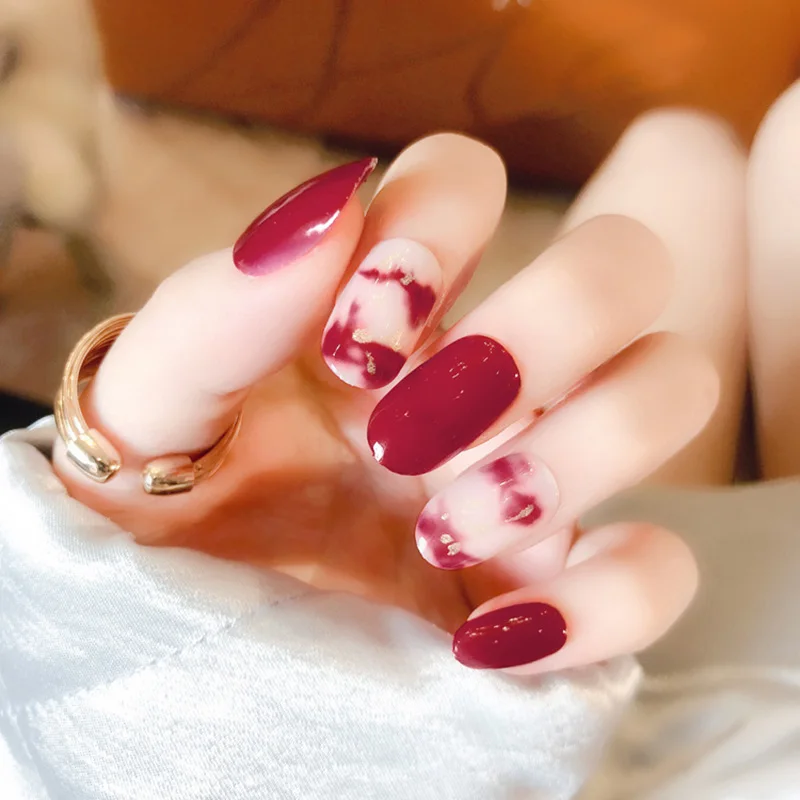 24 шт./компл. накладные ногти Короткие квадратные свадебные украшения для невесты