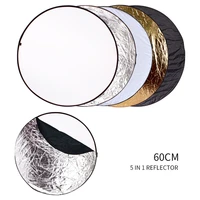 60cm 5in1 round reflector flash silver gold wholesale portable collapsible reflector for studio multi photo disc diffuers