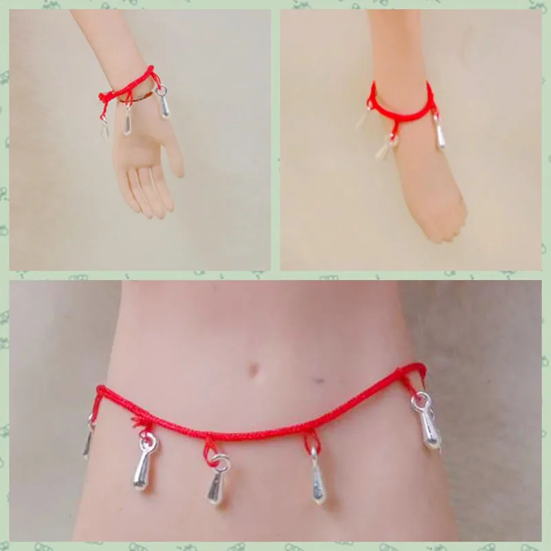 

1/6 Scale Female Soldier Accessories Model Sexy Exotic Lucky Red Bracelet Waist Chain Anklet for 12inch Action Figure Body
