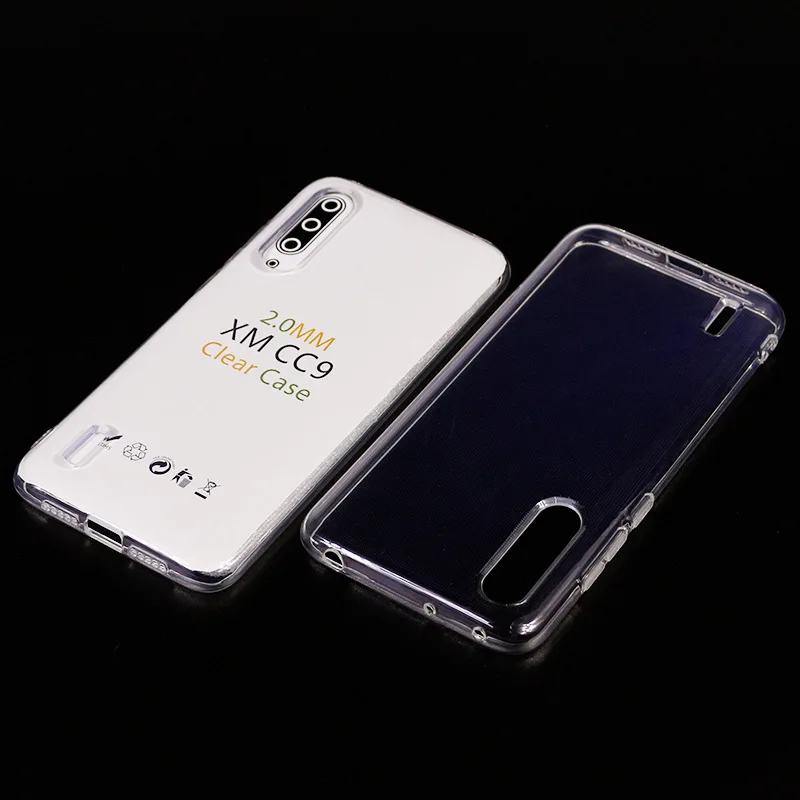 Прозрачный мягкий гель силиконовый чехол 2 мм для XiaoMi 9 SE CC9 CC9E RedMi Note 6 7 8 Pro 8A 7A 6A 5A 5