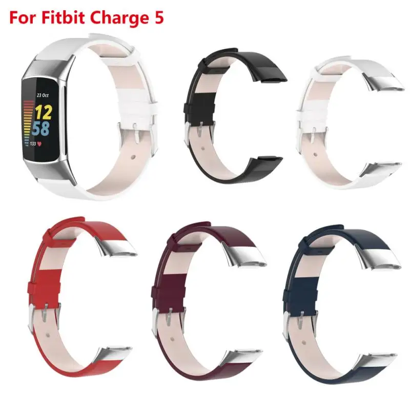 

Leather Wrist Strap For Fitbit Charge 5 Band Smart Watch Accessory For Fitbit Charge 5 Smart Wristband Strap Replacement Bands