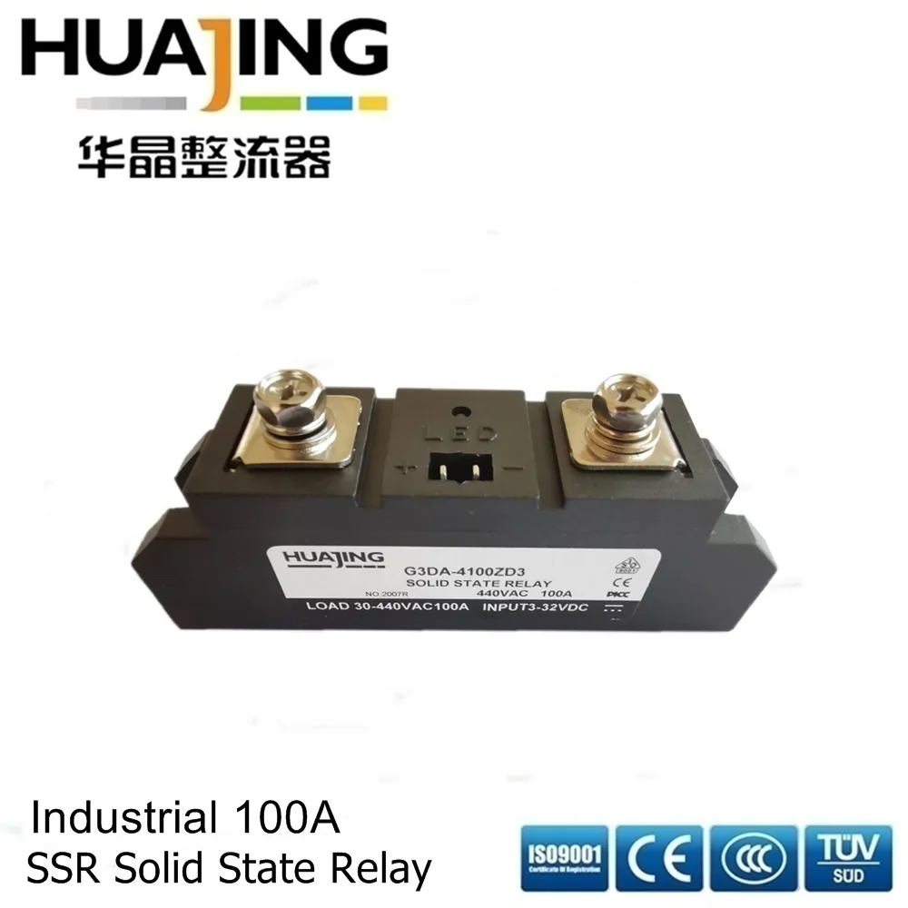 Однофазное твердотельное реле SSR промышленного типа 100 А G3DA-4100ZD 3 входа 3-32 В