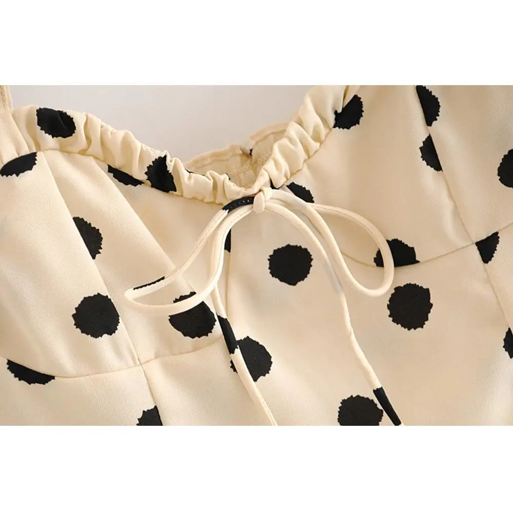 Винтажная блузка в горошек женская рубашка 2019 сексуальная летняя с открытой