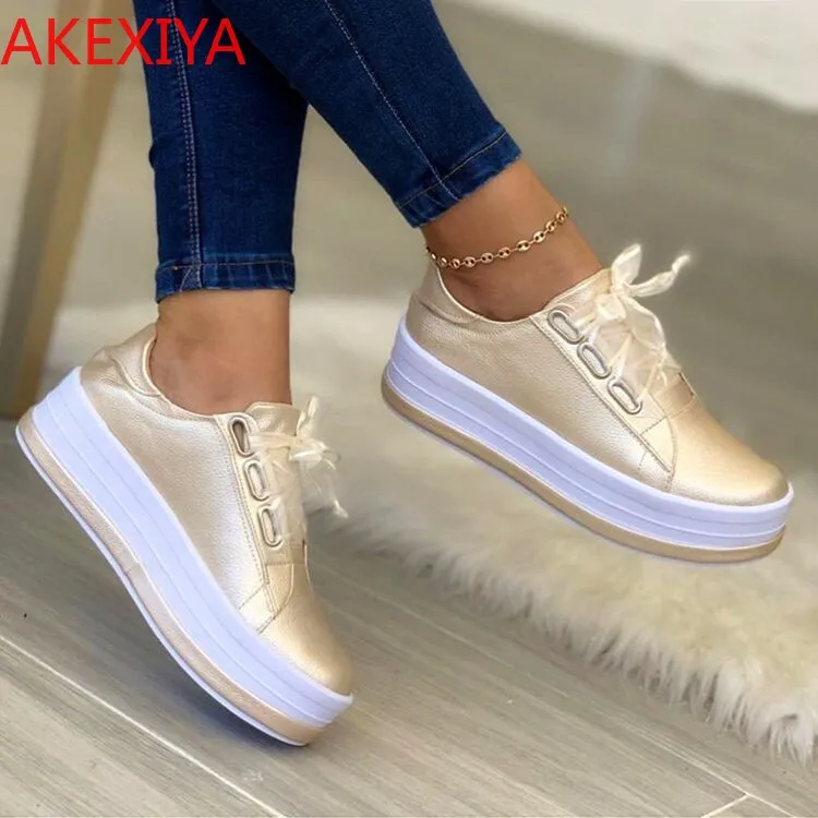 

Platform Sneakers Women Sports Running Casual Shoes 2021 New Autumn Designer Flats Fashion Lace-up Walking Shoes Mujer Zapatos
