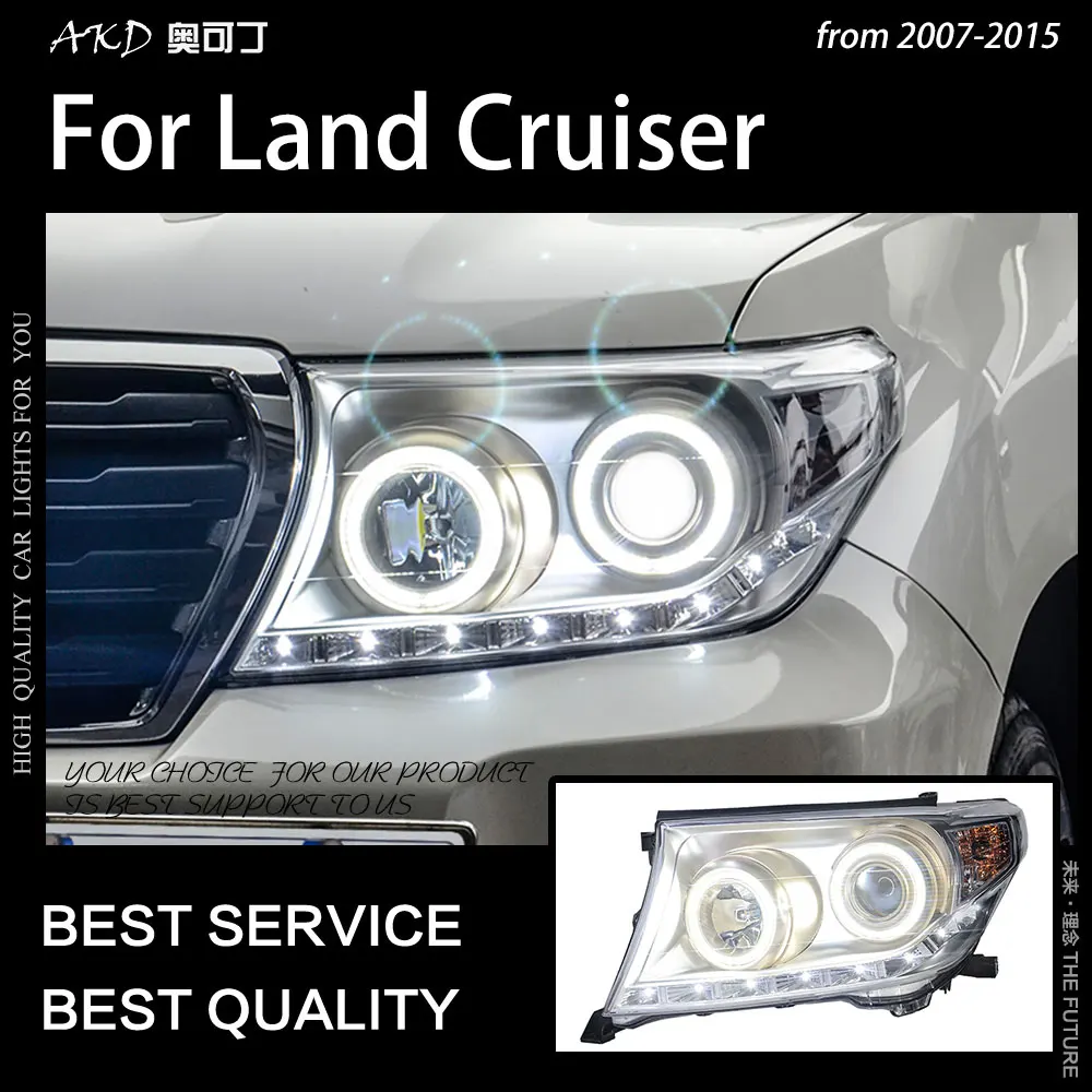 АКД стайлинга автомобилей фара для Toyota Land Cruiser фары 2007-2015 LC200 светодиодный DRL Bi Xenon