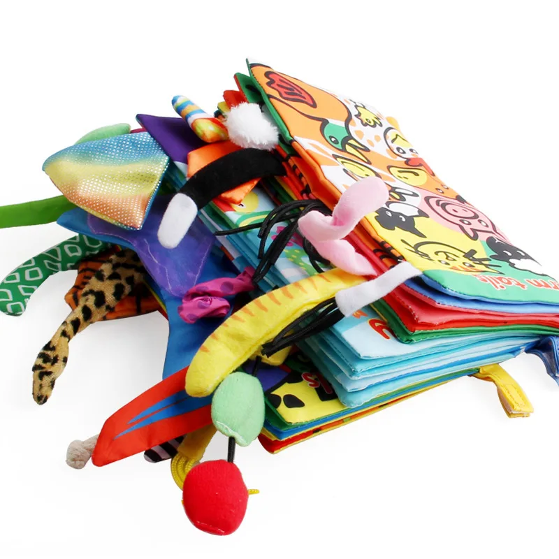 Детская книга из мягкой ткани с животными и хвостом|Чтение| |