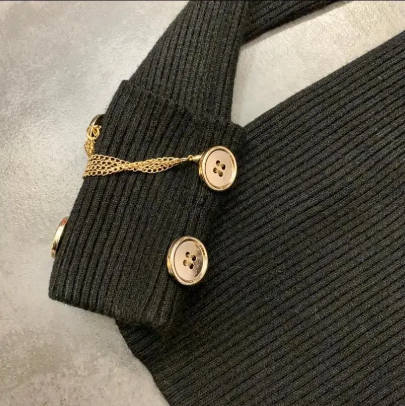 Женский трикотажный свитер-водолазка V-образный вырез | Женская одежда